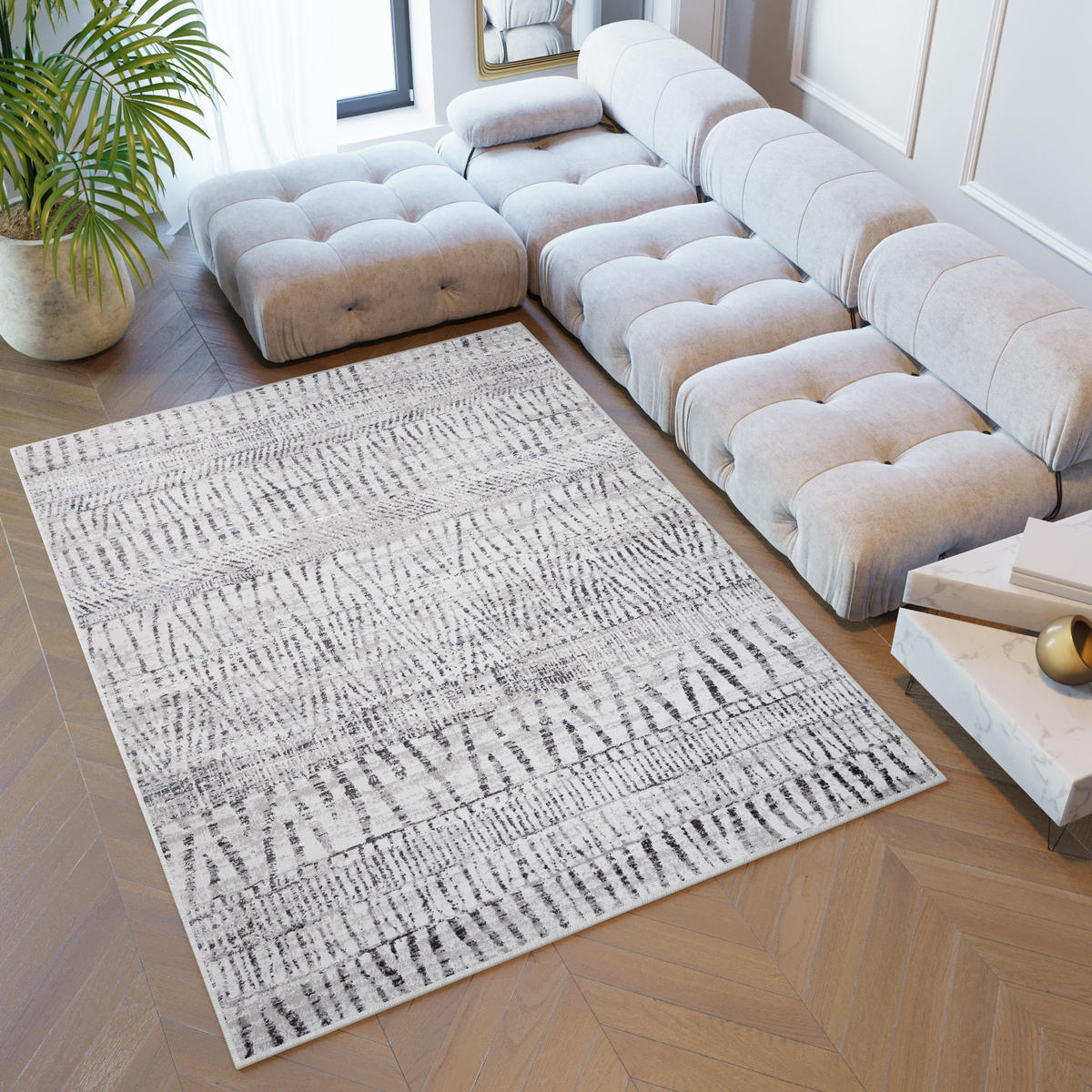 TEPPICH SKY Grau 250 x 350 cm - Grau, Kunststoff (250/350cm) - Tapiso