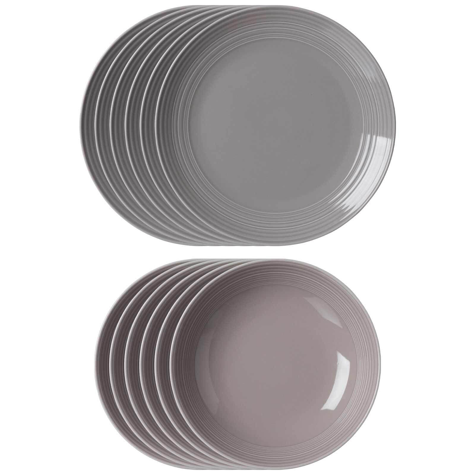 TAFELSERVICE Levi Grau 12er Set - Grau, Keramik (1/1/1cm) - Ritzenhoff Breker