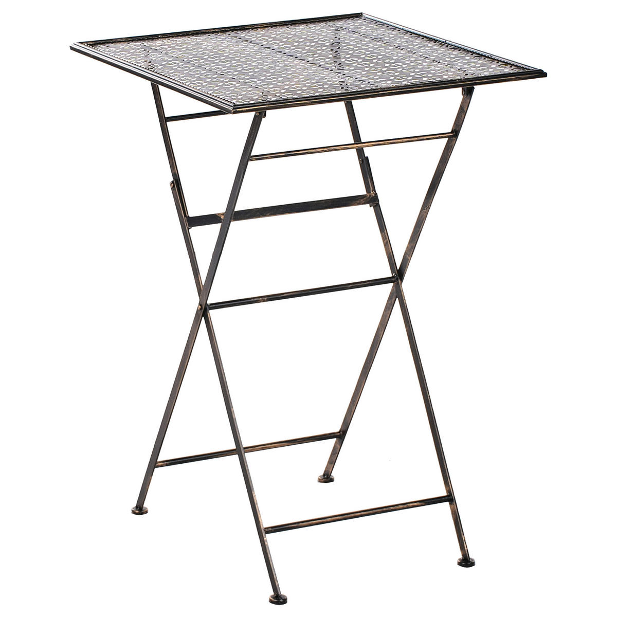 GARTEN-BARTISCH Schwarz/Gold Bormio - Goldfarben/Schwarz, Metall (60/60/90cm) - Beliani