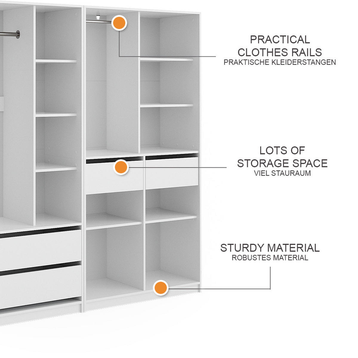 ŠATNÍ SKŘÍŇ Elmo Bílá - bílá, kompozitní dřevo (200/200/50cm) - Vicco
