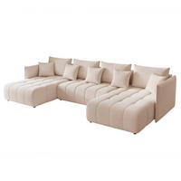 WOHNLANDSCHAFT OLIMPIA mit Schlaffunktion und Bettkasten Creme - Creme, Holzwerkstoff/Kunststoff (353/83/180cm) - Idohome