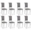 ESSZIMMERSTÜHLE Olivia 8-teilig Weiß / Grau - Weiß/Grau, Holz (45/96/42cm) - Feldmann-Wohnen