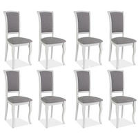 ESSZIMMERSTÜHLE Olivia 8-teilig Weiß / Grau - Weiß/Grau, Holz (45/96/42cm) - Feldmann-Wohnen