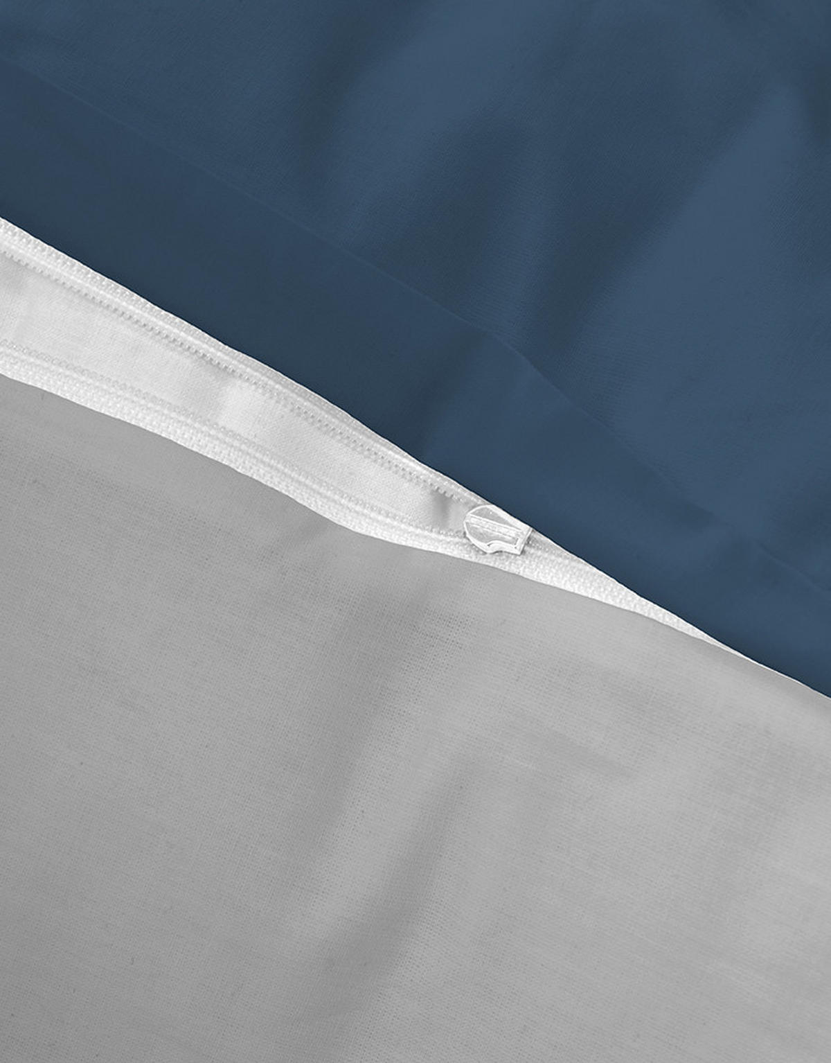 BETTWÄSCHE-GARNITUR Mikrofaser UNI marine, 200x200 cm + 80x80 cm - Dunkelblau, Textil (200/200cm) - Castell