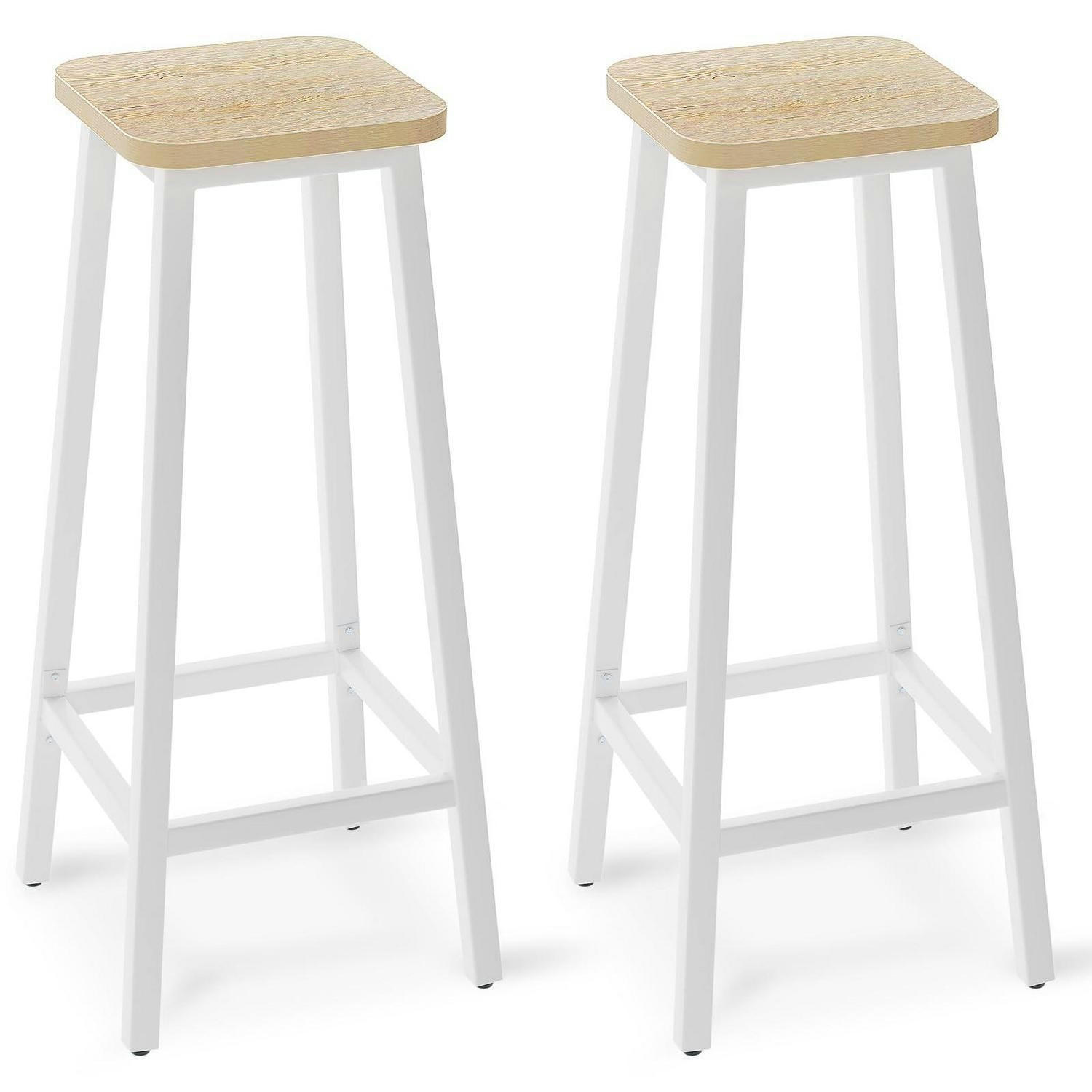 BARHOCKER 2er Set Holzoptik mit Metallrahmen 70 cm - Multicolor, Holzwerkstoff (29.5/70/28cm)