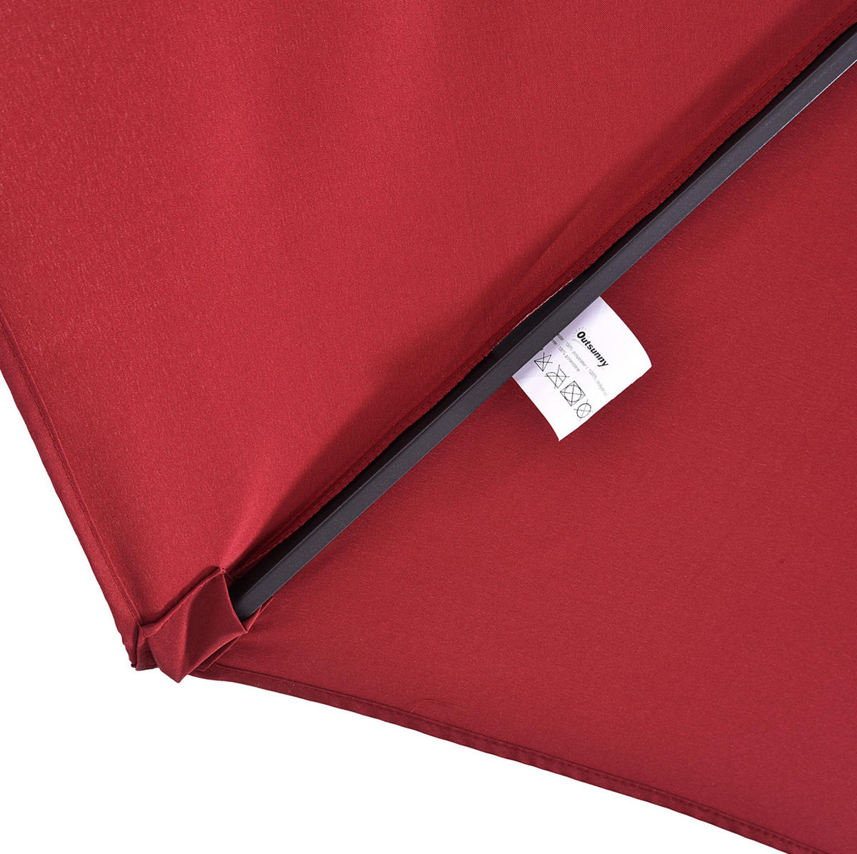 DOPPEL-SONNENSCHIRM aus Stahl 460x270x240 cm in Rot mit Handkurbel - Rot, Metall (270/460cm) - Modfu
