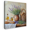 LEINWANDBILD Lavendel - Brot - Stilleben Deko Wohnzimmer 20x20 cm - Flieder, Textil (20/20cm) - MuchoWow