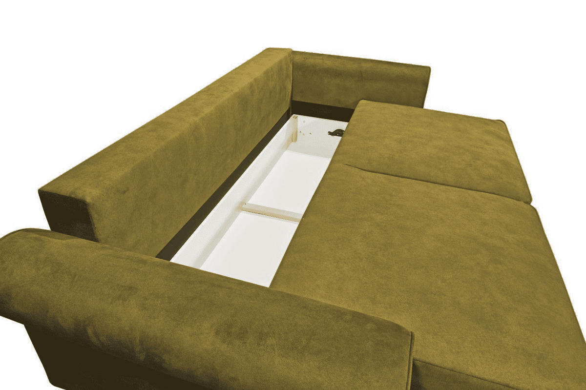 2-SITZER mit Schlaffunktion und Bettkasten - Bernsteinfarben/Schwarz, Kunststoff/Textil (252/102/115cm) - ed exciting design