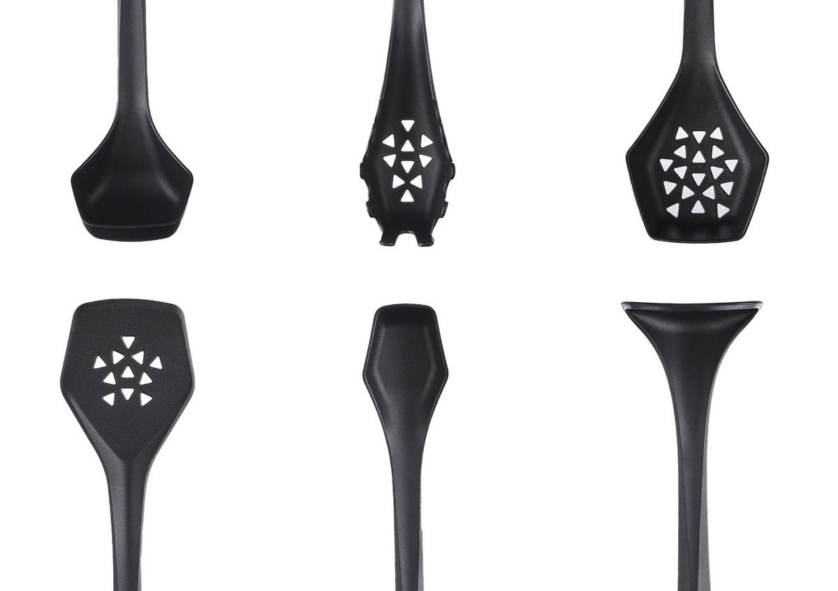 KÜCHENUTENSILIEN-SET aus Thermoplast JESPER - 9-teilig - Anthrazit, Kunststoff - Björn