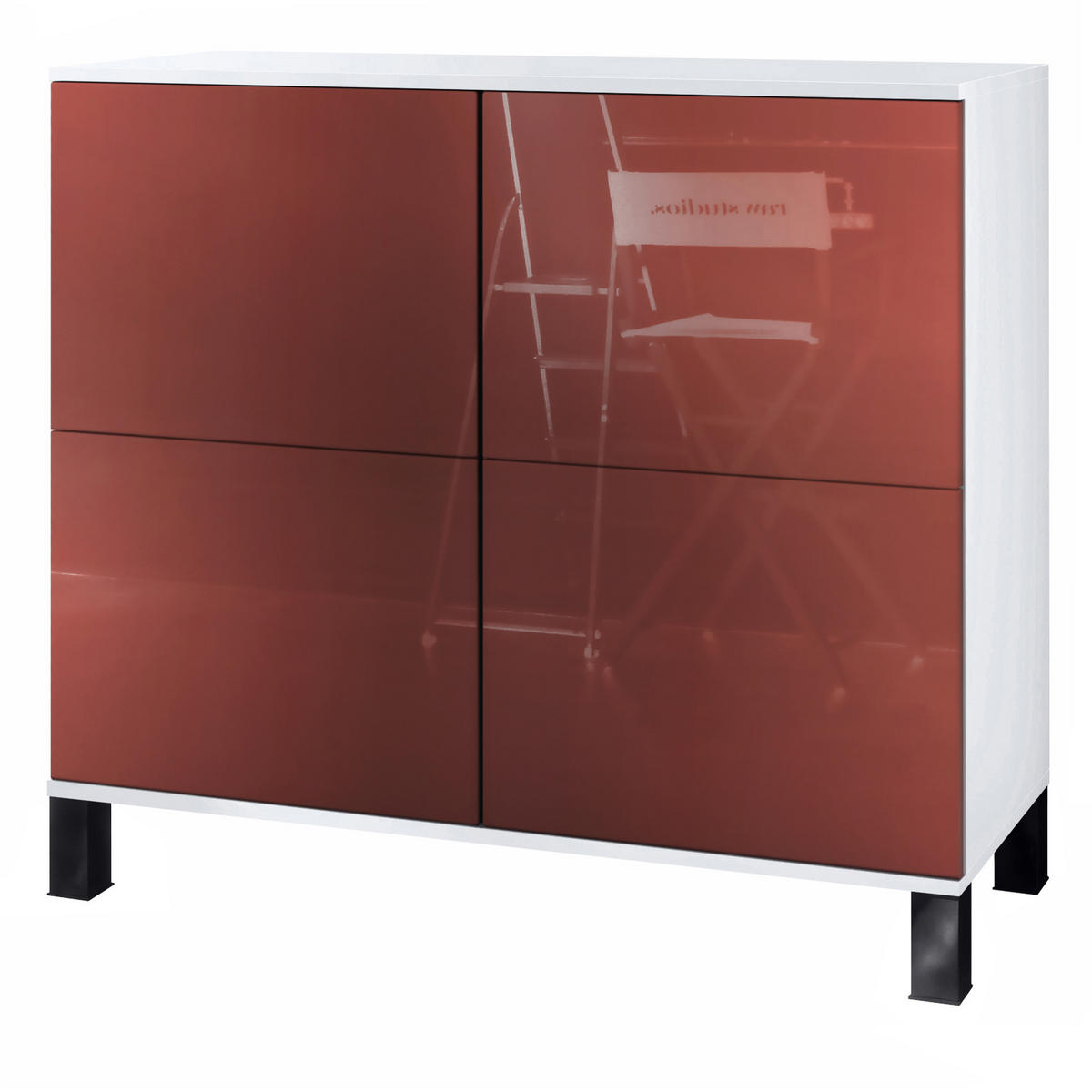 KOMMODE Rova Bordeaux Hochglanz - Bordeaux, Holzwerkstoff (92.5/84.5/35cm) - Vladon