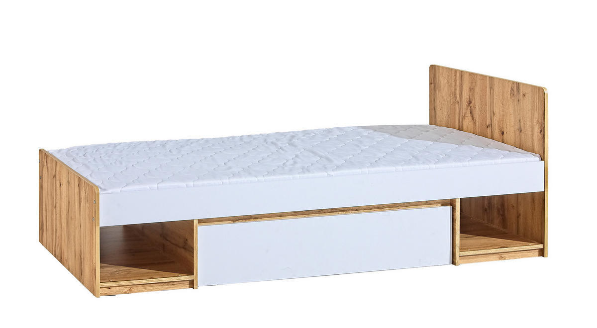 JUGENDZIMMER Arca in Weiß und Eiche Wotan 9 teilig Komplett Set - Weiß, Holzwerkstoff (120/200/80cm)