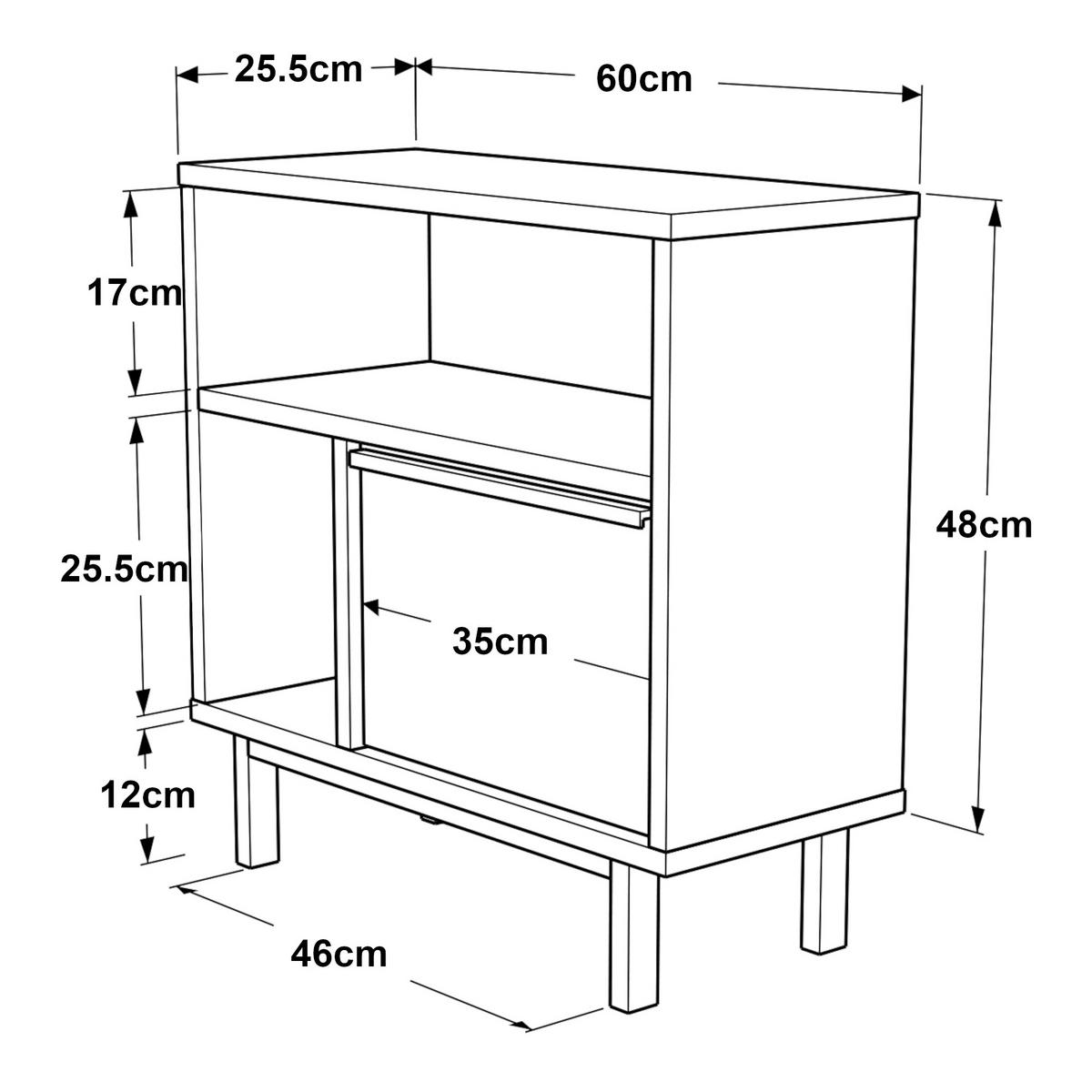 BEISTELLTISCH Kvænangen - Eichefarben/Schwarz, Holzwerkstoff/Metall (25.5/60/60cm) - [en.casa]