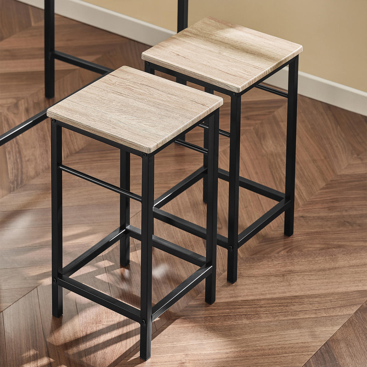 BARTISCH + 4 x BARHOCKER - Naturfarben, Holzwerkstoff (100/87/60cm) - SoBuy