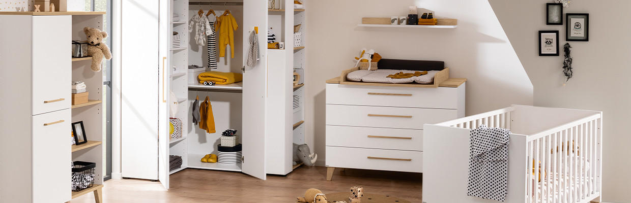 Babyzimmerserie Oscar Bett Zimmer Weiß 