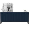 KOMMODE Elpis 3D Marineblau Matt mit metallrahmen Glamour 168 cm - Blau/Schwarz, Holzwerkstoff (168/72/36.5cm) - Meble Lindner