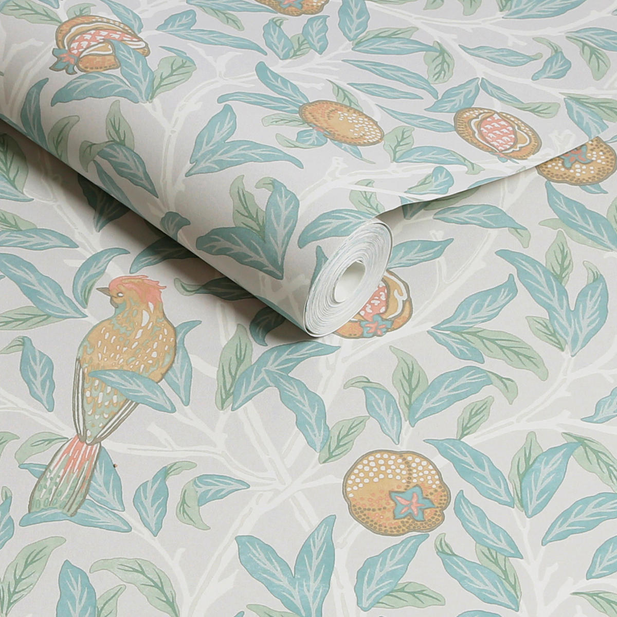 VLIESTAPETE Bird & Pomegranate Duck Egg - Blau, Papier/Kunststoff (52/1000cm) - Graham & Brown
