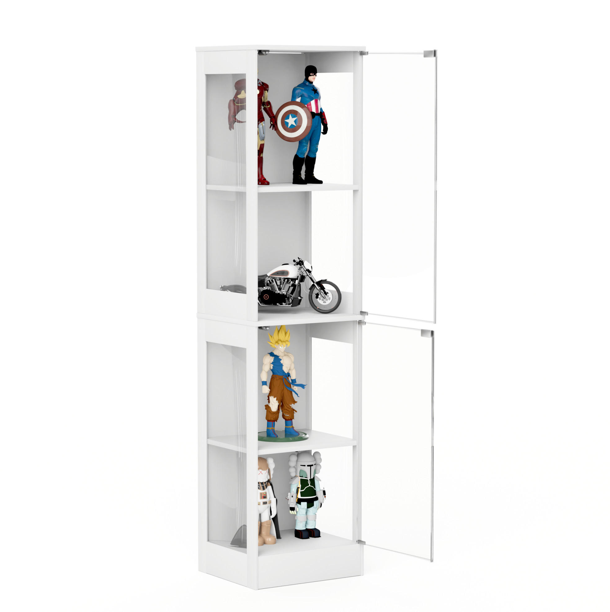 Okmyhome Vitrine Weiß 35x165x40 cm