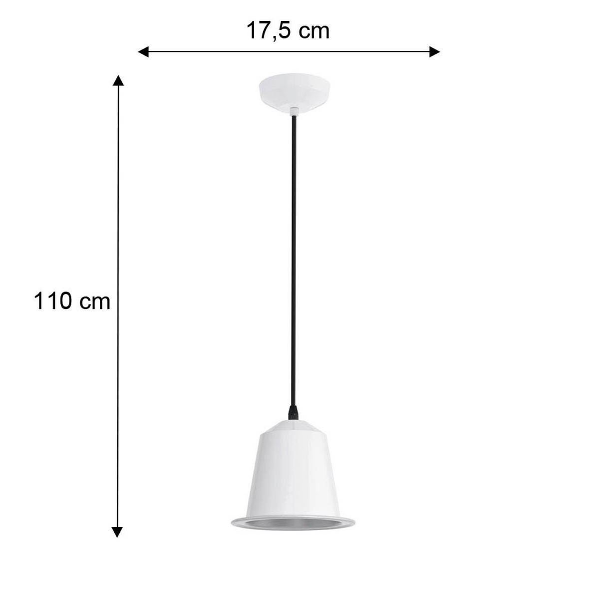 LED PENDELLEUCHTE Stahl Weiß - Weiß, Metall (17.5/17.5/110cm)