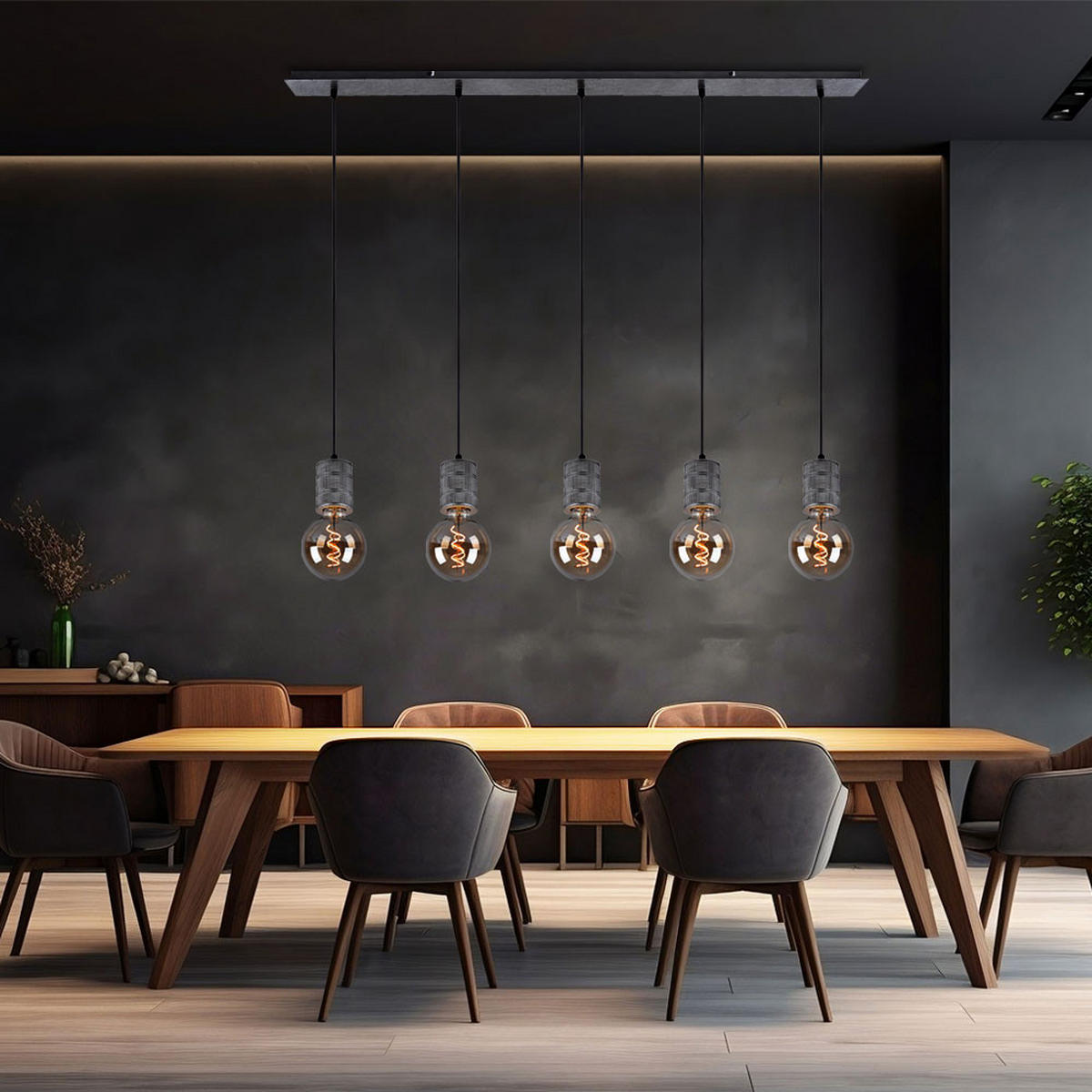 HÄNGELEUCHTE Silber Gemustert Höhenverstellbar - Silberfarben, Metall (115/10/120cm) - Globo Lighting