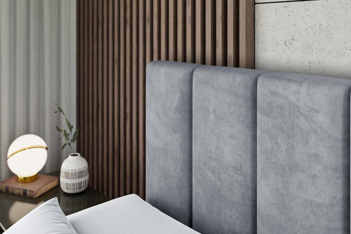 BOXSPRINGBETT BOXI1-Z KING - 180x200 - H3/H4 - Grau - Grau, Holzwerkstoff (180/200cm) - ALTDECOR