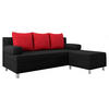 SCHLAFSOFA Dover mit Polsterhocker - Chromfarben/Rot, Holz/Kunststoff (192/80cm) - MIRJAN24