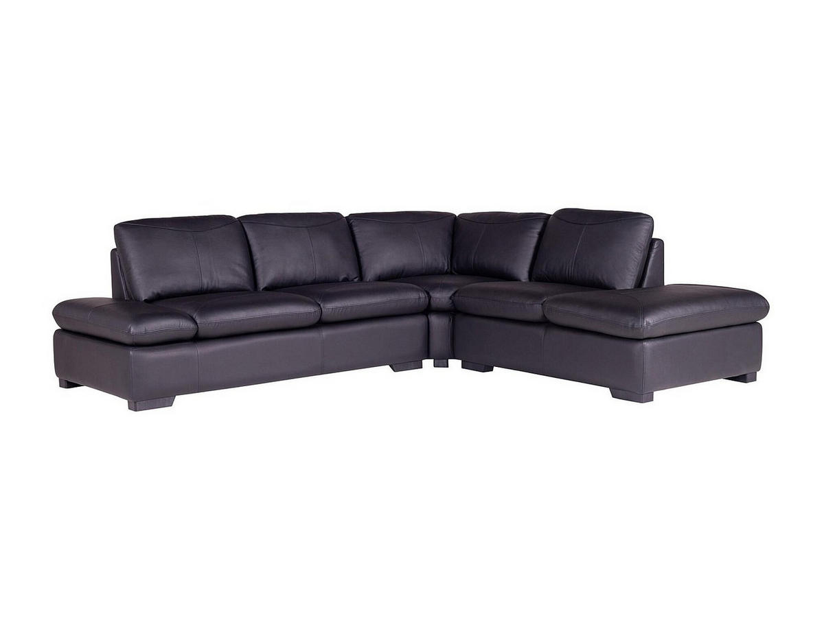SOFA - 5 Personen - leder - schwarz Onyx - Schwarz, Leder (268/79/231cm) - Vente-Unique