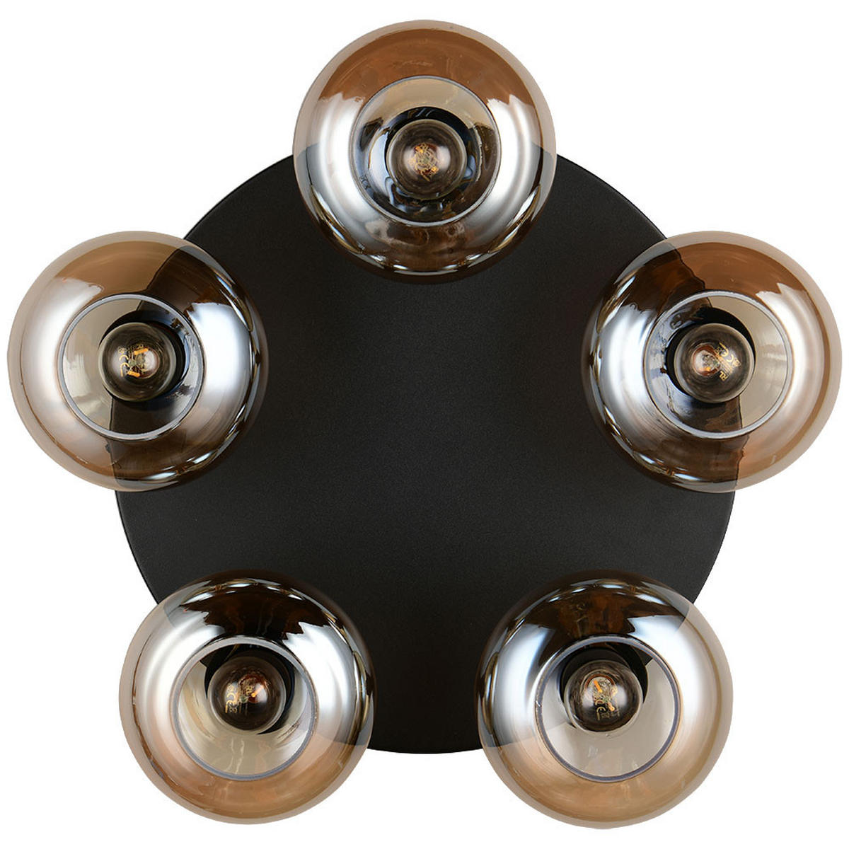 DECKENLEUCHTE DIVINA Glas Amber Schwarz - Schwarz, Glas (49/49/15cm)