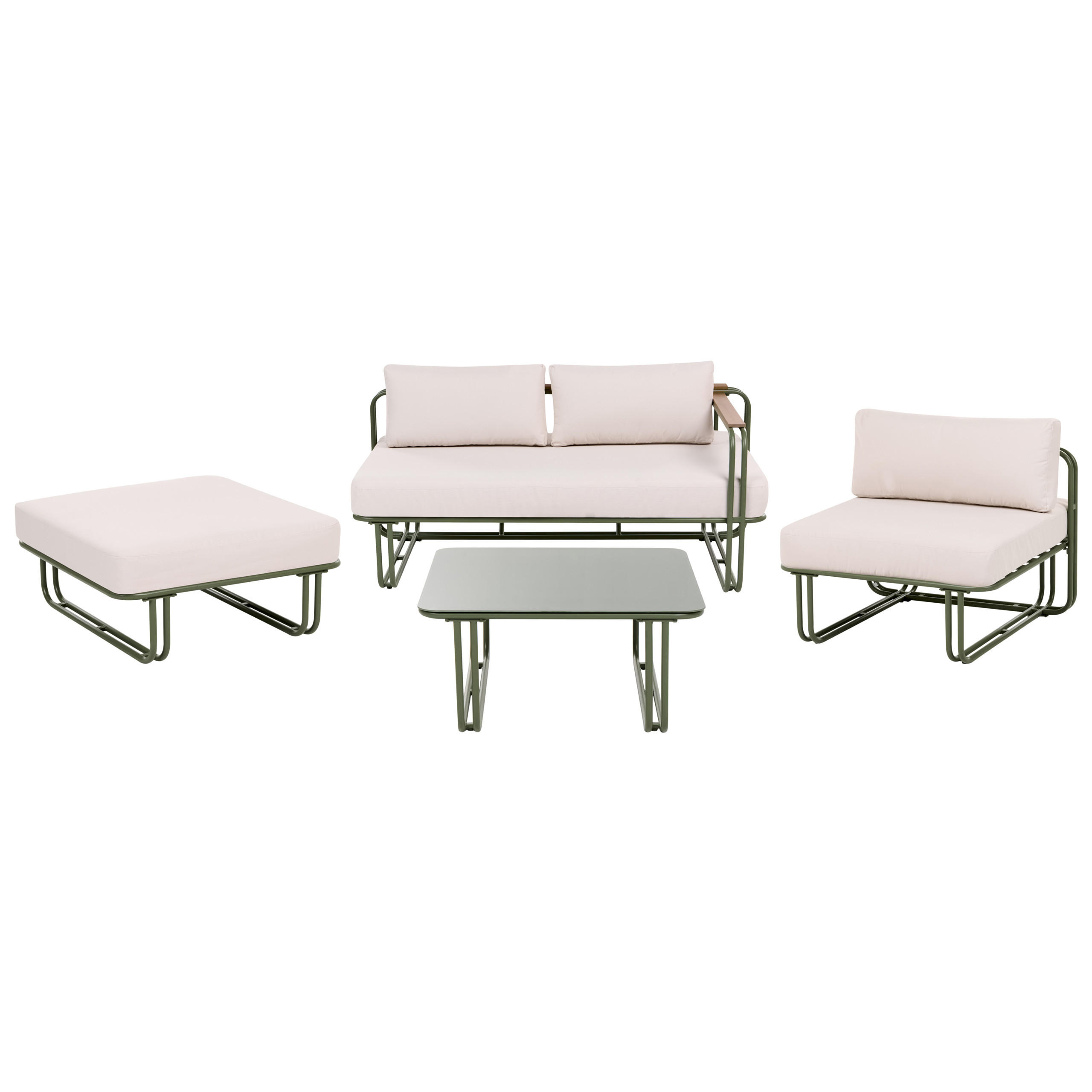Beliani Lounge-Set Beige, Grün