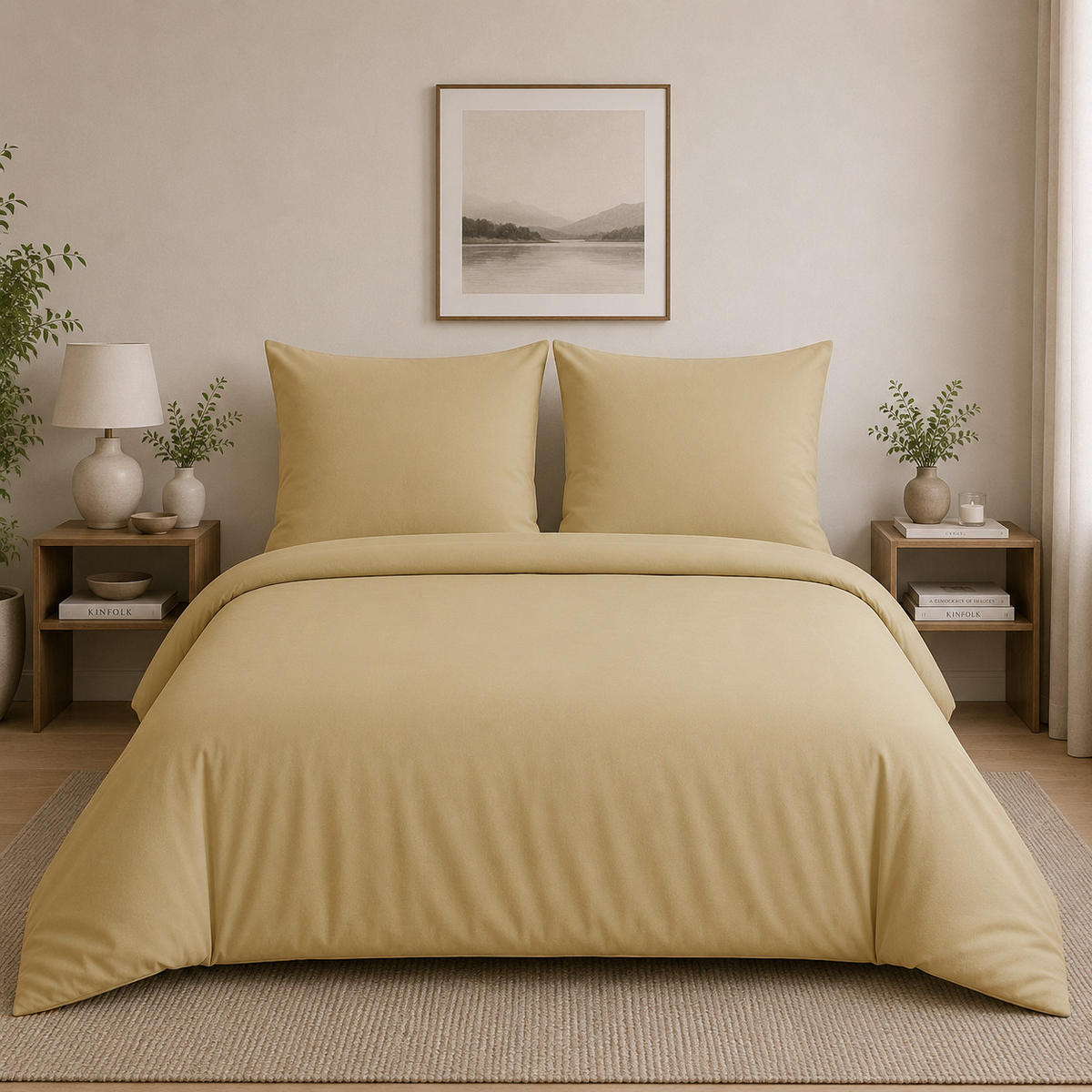 BETTWÄSCHE 3-teilig 200/200 cm UNI BEIGE - Beige, Textil (200/200cm) - ROLFNERS
