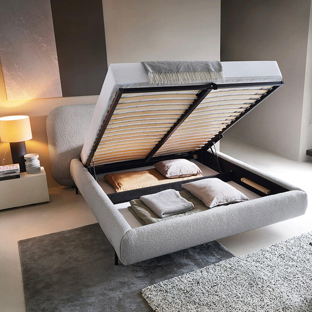 BOXSPRING POSTEĽ 160/200 Tobias Svetlo šedá - sivá, drevo (160/200cm) - Petits-meubles