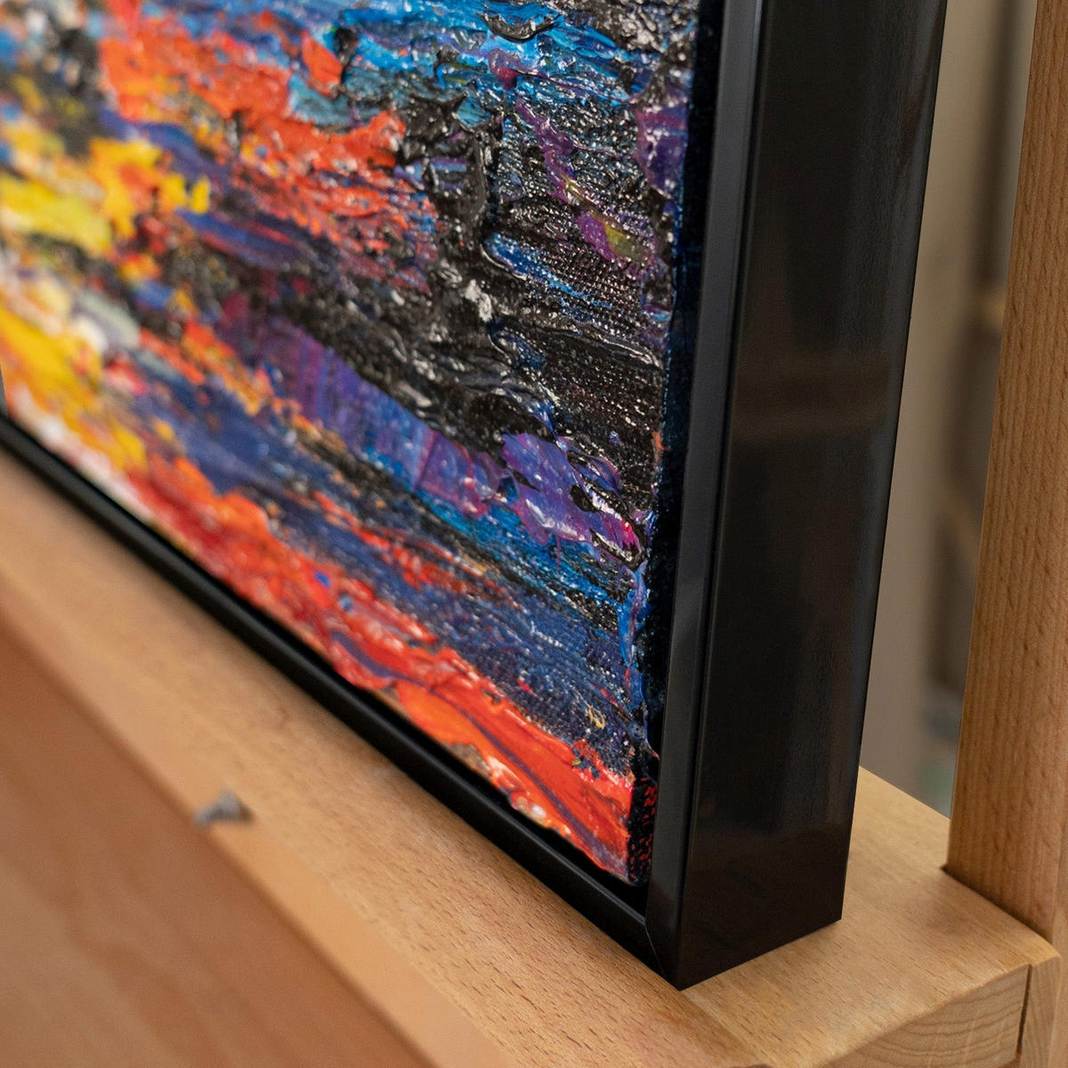 GEMÄLDE Liebesausflug Schattenfugenrahmen Schwarz 70x50 cm - Schwarz, Holz (70/50cm) - YS-art gallery