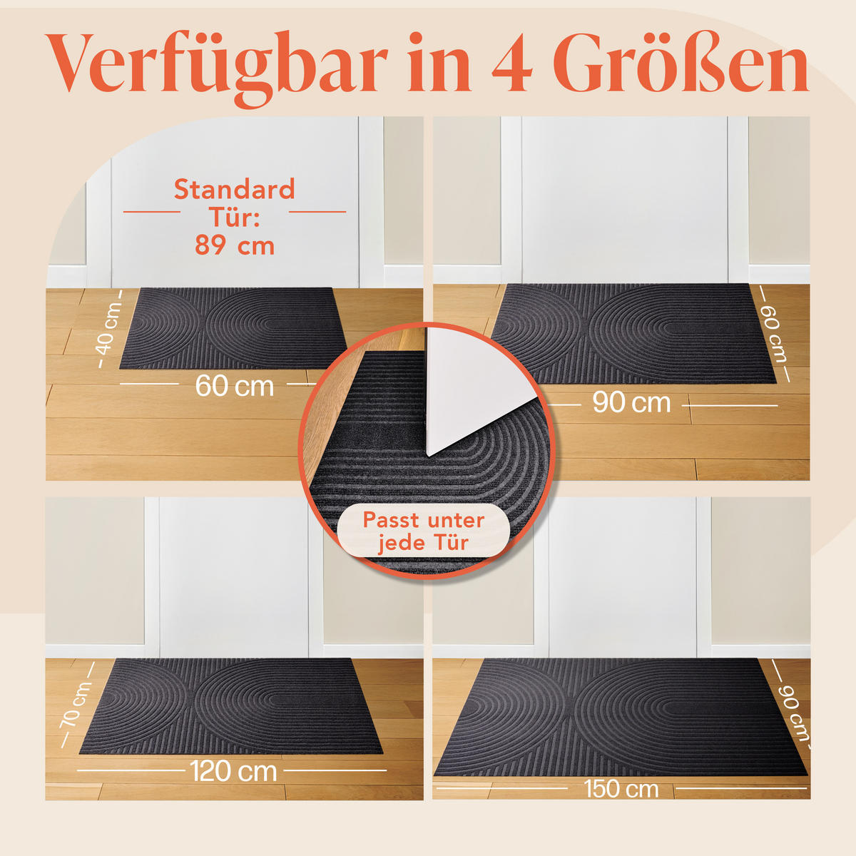 FUSSMATTE 60/90 cm Anthrazit - Anthrazit, Textil (60/90cm) - Blumtal