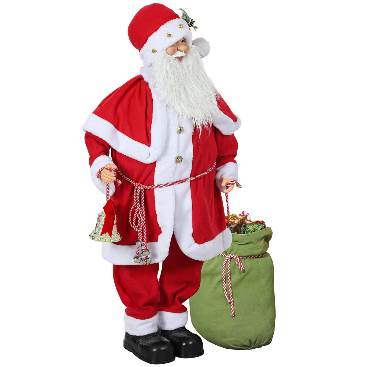WEIHNACHTSMANNFIGUR Rot 21.0/55.0/140.0 cm - Rot, Textil (21/140/55cm)