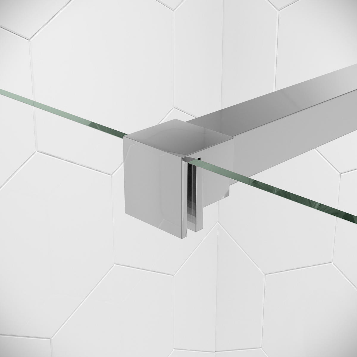 DUSCHWAND Florida - 50 x 200 cm - Chrom - Walk-In Duschabtrennung aus Sicherheitsglas - Chromfarben, Glas (50/200cm) - Badplaats