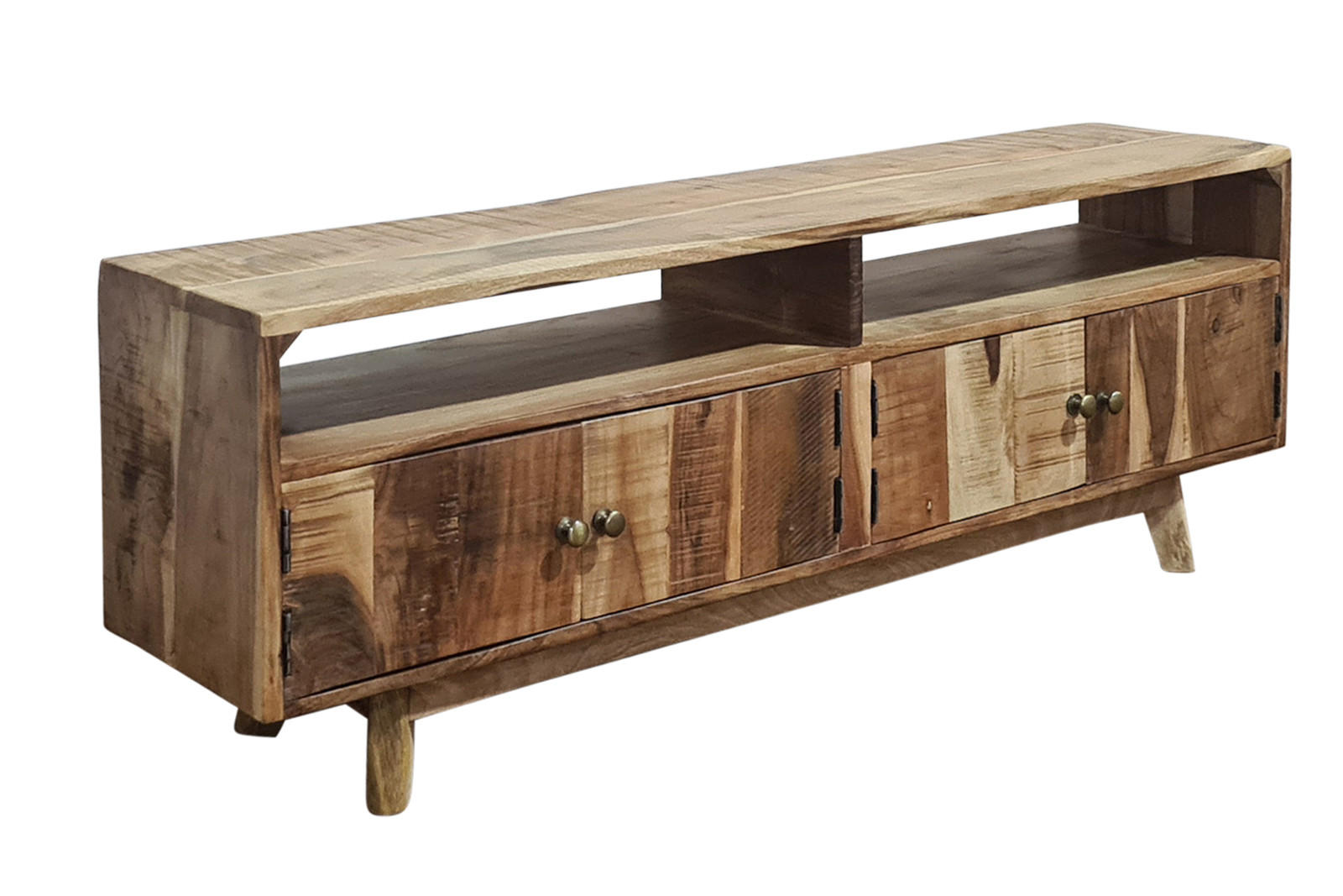 LOWBOARD NAGAR - Beige/Naturfarben, Akazienholz/Holz (130/45/30cm) - SAM