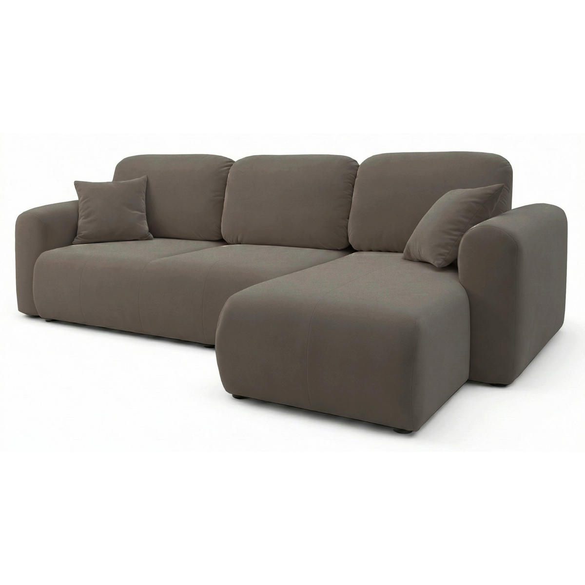 ROHOVÁ SEDAČKA Olido tmavobéžový zamat - čierna/cappuccino, textil/plast (245/150cm) - Selsey