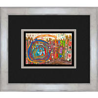 BILD gerahmt 30x35 cm Friedensreich Hundertwasser „Who has eaten all my windows“ - Multicolor, Holz (30/35cm) - artissimo