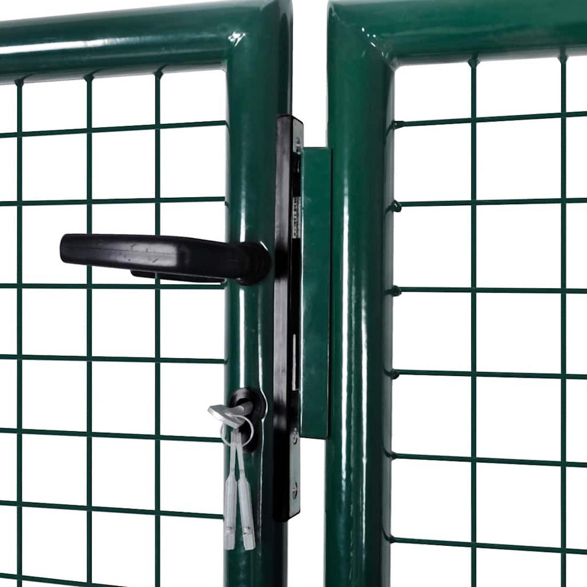 ZAUNTOR Stahl 300/125 Cm Grün - Dunkelgrün, Metall (310/175cm) - vidaXL