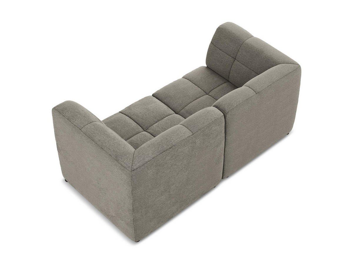 ECKSOFA Links Chenille Stoff Grün - Schwarz/Grün, Holzwerkstoff/Kunststoff (178/166cm) - Makamii