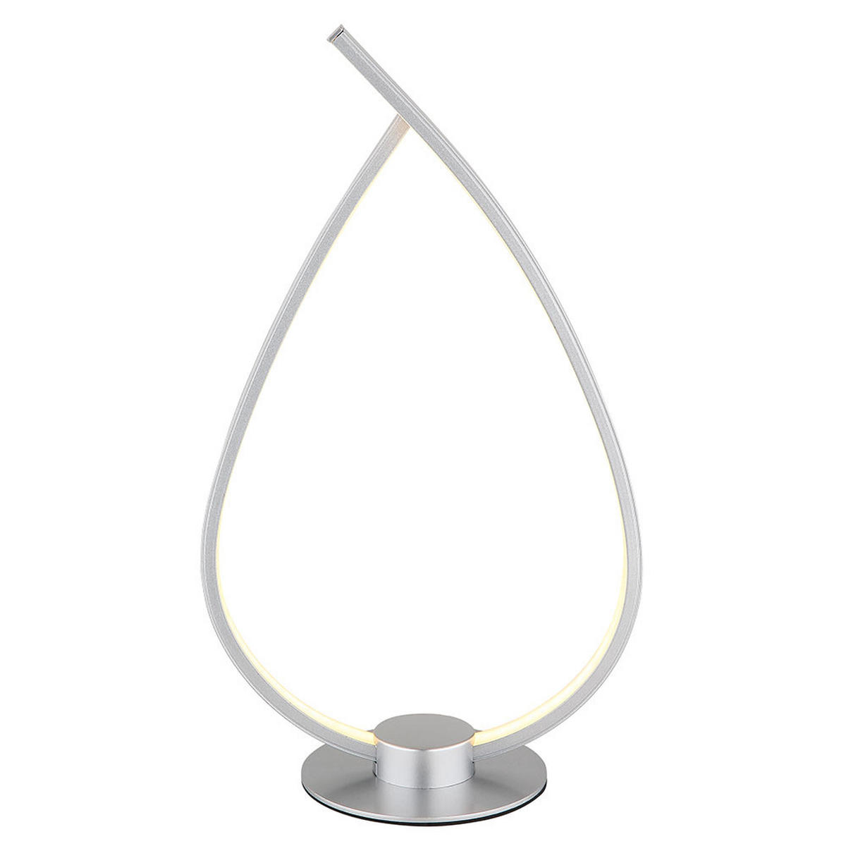 TISCHLEUCHTE LED, Metall, silber matt, Schnurschalter - Silberfarben, Metall (20.5/12/37.5cm) - Globo Lighting