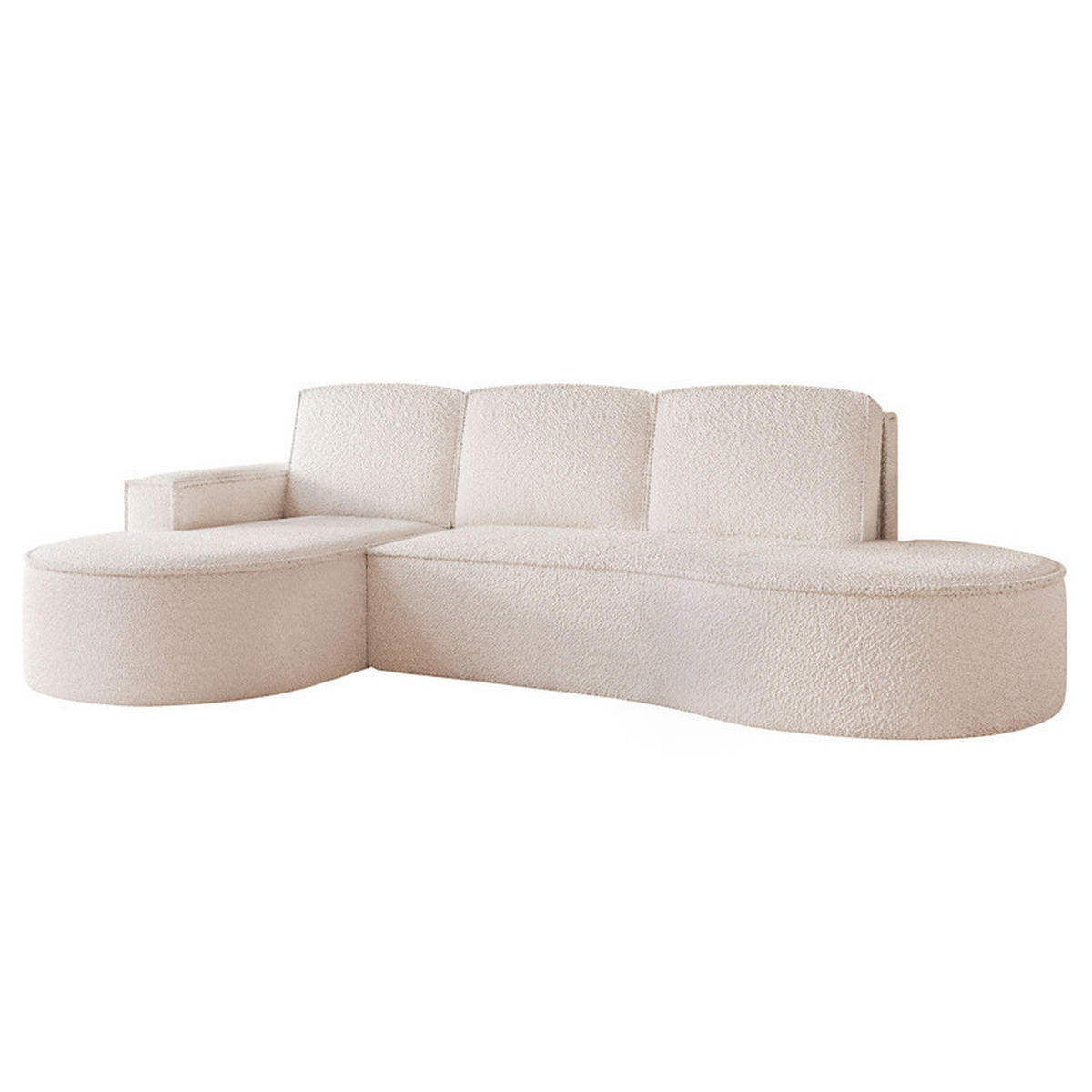 ECKSOFA SOFIA mit Schlaffunktion und Bettkasten Weiß - Weiß, Holzwerkstoff/Kunststoff (277/157cm) - Idohome