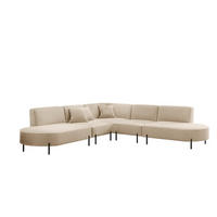 ECKSOFA Valencia - Beige, Holzwerkstoff/Textil (303/303cm) - Fun Möbel