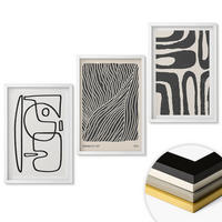 WANDBILDER 3er-Set - 40x60 cm Weißer Rahmen - Abstrakte Muster, Linien, Texturen - Weiß, Kunststoff (40/60cm) - ArtPrintCave