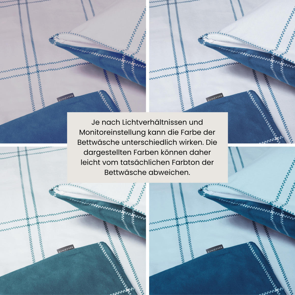 BETTWÄSCHESET Ellis - Feinbiber - 2-teilig - 155 x 220 cm - Blau - Blau, Textil (155/220cm) - SCHIESSER