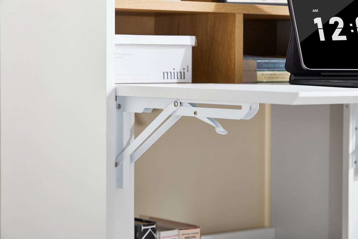 SCHREIBTISCH Weiß klappbar - Weiß, Holzwerkstoff (67/63/93cm) - SoBuy