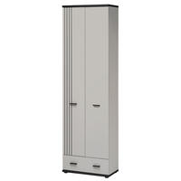GARDEROBENSCHRANK Kaschmir, schwarz 60 x 203 cm, Flurschrank mit Streifenmuster - Kaschmir/Schwarz, Holzwerkstoff/Kunststoff (60/203/32cm) - Inn.Furn