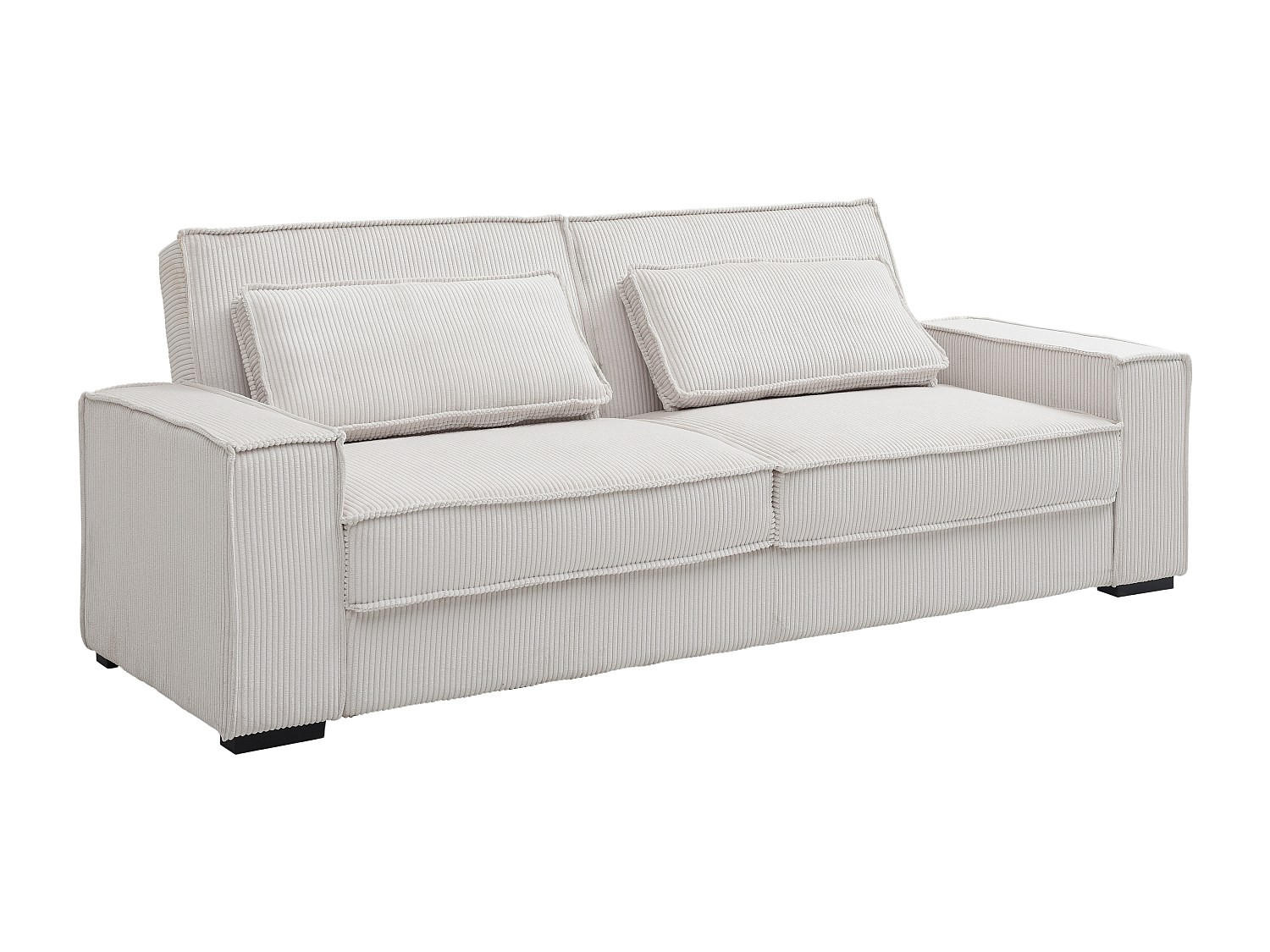 SCHLAFSOFA - 3 Personen - Samt - Beige - Beige, Textil (230/90/95cm) - Vente-Unique