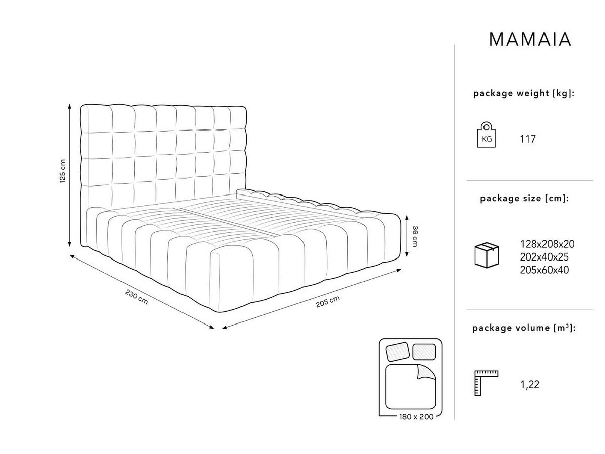 BETT mit Bettkasten und Kopfteil Mamaia aus Samt leichtes beige 180x200cm - Beige, Textil (180/200cm) - Micadoni