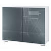 KOMMODE Skadu Grau Hochglanz - Grau, Holzwerkstoff (92.5/75.5/35cm) - Vladon