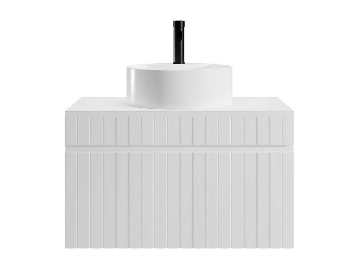 EINZELWASCHTISCH - 80cm x 46cm - MDF - weiß - SATARA - Weiß, Holz (80/46/46cm) - Vente-Unique